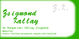zsigmond kallay business card
